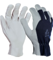 GANTS PAUME FLEUR DE CHEVRE DOS INTERLOCK BLEU T7