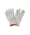 GANTS CUIR BLANC TOUT FLEUR BOVIN SERRAGE ELASTIQUE (4.1.2.1) T8